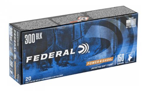 Federal PowerShok, 300 Blackout, 150 Grain, Soft Point, 20 Round Box 300BLKB