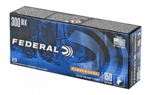 Federal PowerShok, 300 Blackout, 150 Grain, Soft Point, 20 Round Box 300BLKB