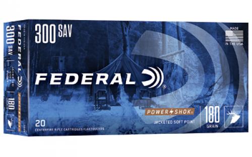 Federal PowerShok, 300 Savage, 180 Grain, Soft Point, 20 Round Box 300B