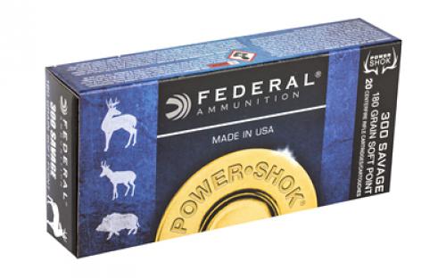 Federal PowerShok, 300 Savage, 180 Grain, Soft Point, 20 Round Box 300B