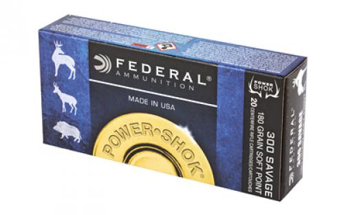 Federal PowerShok, 300 Savage, 180 Grain, Soft Point, 20 Round Box 300B