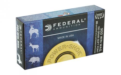 Federal PowerShok, 300WIN, 150 Grain, Soft Point, 20 Round Box 300WGS