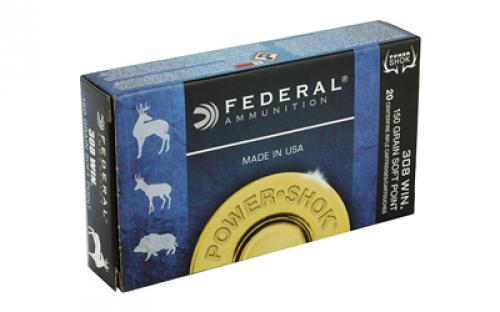 Federal PowerShok, 308WIN, 150 Grain, Soft Point, 20 Round Box 308A