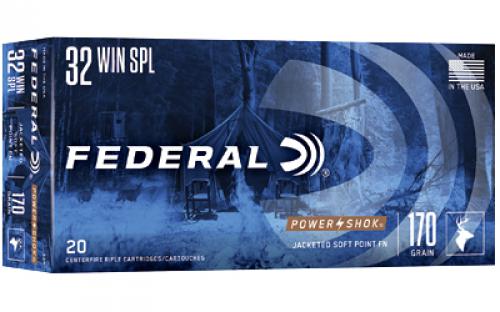 Federal PowerShok, 32 WIN Special, 170 Grain, Soft Point, 20 Round Box 32A