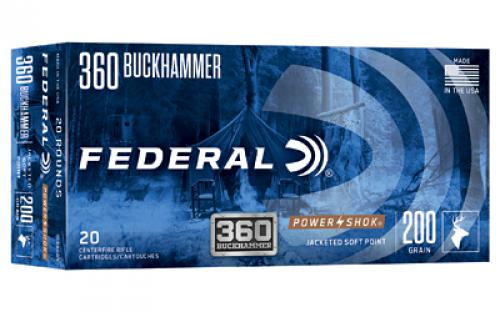 Federal PowerShok, 360 Buckhammer, 200 Grains, Soft Point, 20 Round Box 360BHBS