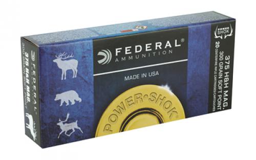 Federal PowerShok, 375H&H, 300 Grain, Soft Point, 20 Round Box 375B