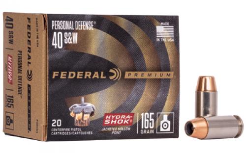 Federal Hydra-Shok, 40S&W, 165 Grain, Hollow Point, 20 Round Box P40HS3