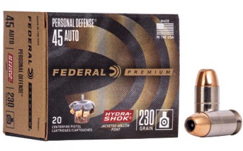 Federal Hydra-Shok, 45ACP, 230 Grain, Hollow Point, 20 Round Box P45HS1