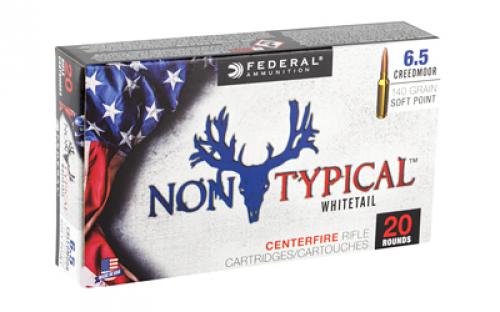 Federal Non Typical, 6.5 CREEDMOOR, 140 Grain, Soft Point, 20 Round Box 65CDT1