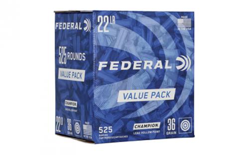 Federal Lead Hollow Point, 22 Long Rifle, 36 Grain, 525 Round Brick 747