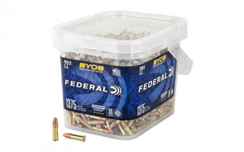 Federal BYOB, Rimfire Bucket, 22 LR, 36 Grain, Copper Plated Hollow Point, 1,375 Rounds Per Bucket, 2 Buckets Included 750BKT1375