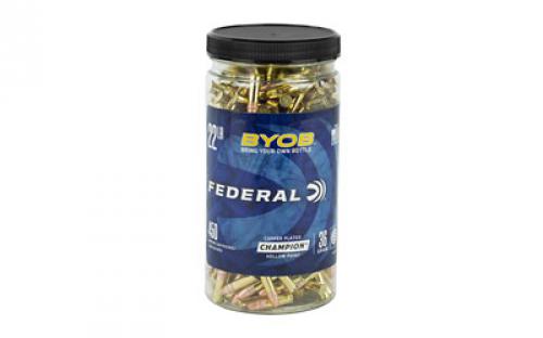 Federal BYOB, Rimfire Bucket, 22 LR, 36 Grain, Copper Plated Hollow Point, 450 Rounds Per Bucket, 8 Buckets Included 750BTL450