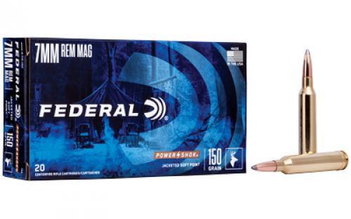 Federal PowerShok, 7MM REM, 150 Grain, Soft Point, 20 Round Box 7RA