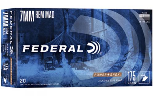 Federal PowerShok, 7MM REM, 175 Grain, Soft Point, 20 Round Box 7RB