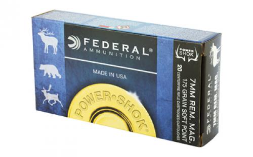 Federal PowerShok, 7MM REM, 175 Grain, Soft Point, 20 Round Box 7RB