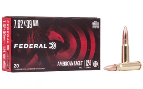 Federal American Eagle, 762X39, 124 Grain, Full Metal Jacket, 20 Round Box A76239A