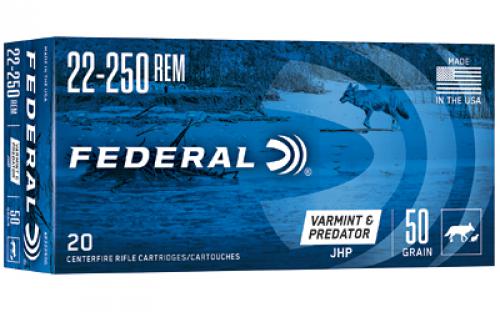 Federal American Eagle, 22-250, 50 Grain, Jacketed Hollow Point, 20 Round Box AE22250G