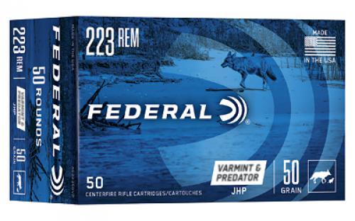 Federal American Eagle Varmint & Predator, 223 Rem, 50 Grain, Jacketed Hollow Point, 50 Round Box AE22350VP