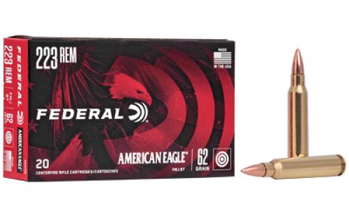 Federal American Eagle, 223REM, 62 Grain, Full Metal Jacket, 20 Round Box AE223N