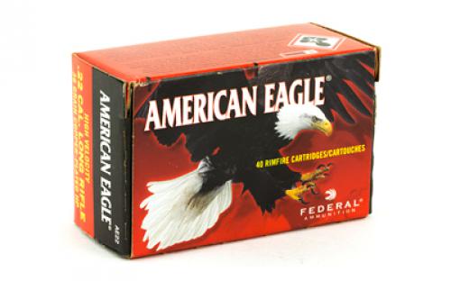 Federal American Eagle, 22LR, 38 Grain, Hollow Point Copper Plated, High Velocity, 40 Round Box AE22