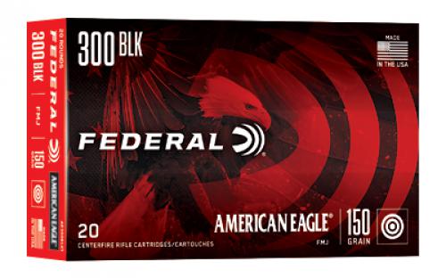 Federal American Eagle, 300 Blackout, 150 Grain, Full Metal Jacket, 20 Round Box AE300BLK1