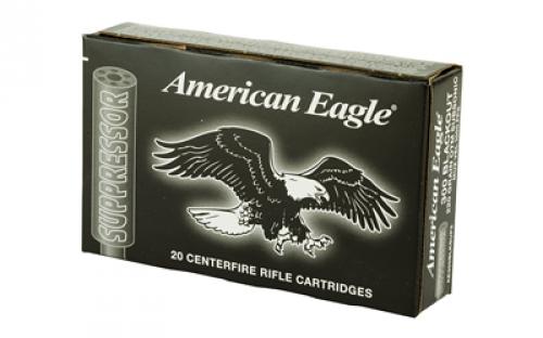 Federal American Eagle, Suppressor Ammunition, 300AAC Blackout, 220 Grain, Open Tip Match, 20 Round Box AE300BLKSUP2