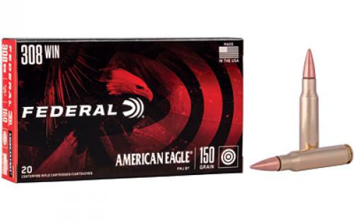 Federal American Eagle, 308WIN, 150 Grain, Full Metal Jacket, 20 Round Box AE308D