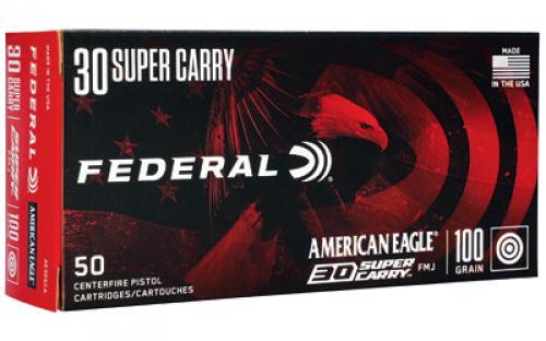 Federal American Eagle, 30 Super Carry, 100 Grain, Full Metal Jacket, 50 Round Box AE30SCA