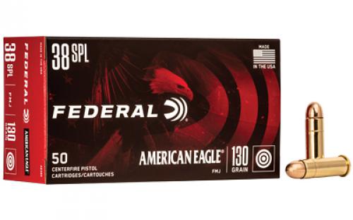 Federal American Eagle, 38 Special, 130 Grain, Full Metal Jacket, 50 Round Box AE38K