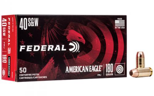 Federal American Eagle, 40S&W, 180 Grain, Full Metal Jacket, 50 Round Box AE40R1