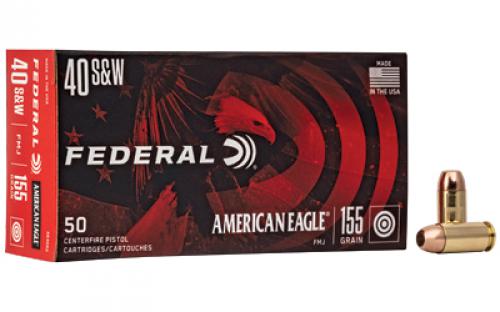 Federal American Eagle, 40S&W, 155 Grain, Full Metal Jacket, 50 Round Box AE40R2