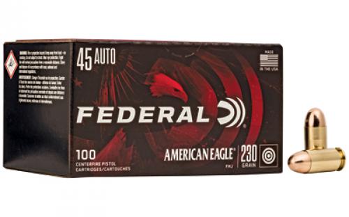 Federal American Eagle, 45ACP, 230 Grain, Full Metal Jacket, 100 Round Box AE45A100