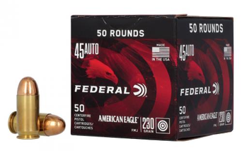 Federal American Eagle, 45 ACP, 230 Grain, Full Metal Jacket, 50 Round Box AE45A50