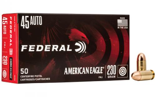 Federal American Eagle, 45ACP, 230 Grain, Full Metal Jacket, 50 Round Box AE45A