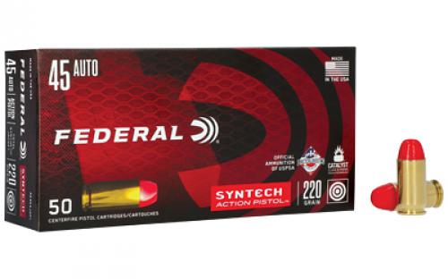 Federal Syntech Action Pistol, 45 ACP, 220Gr, Total Synthetic Jacket, 50 Round Box AE45SJAP1