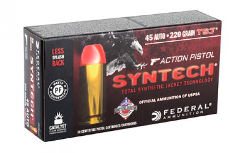 Federal Syntech Action Pistol, 45 ACP, 220Gr, Total Synthetic Jacket, 50 Round Box AE45SJAP1