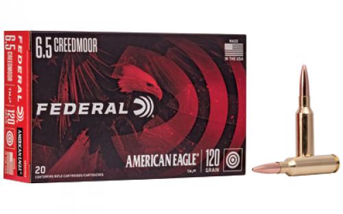 Federal American Eagle, 6.5 Creedmoor, 120 Grain, Total Metal Jacket, 20 Round Box AE65CRD3