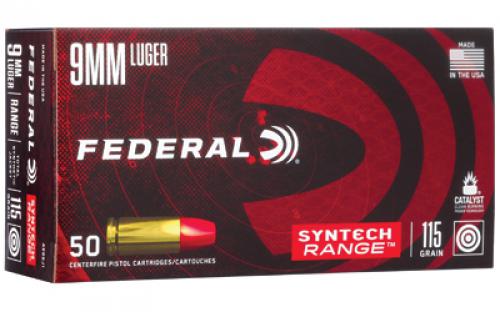 Federal Syntech Action Pistol, 9MM, 115 Grain, Total Synthetic Jacket, 50 Round Box AE9SJ1