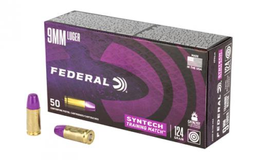 Federal Syntech Training Match, 9MM, 124 Grain, Total Synthetic Jacket, 50 Round Box AE9SJ4