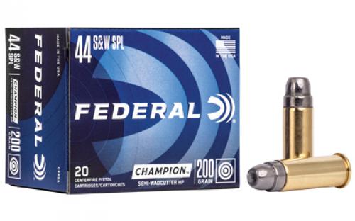 Federal Champion, 44 Special, 200 Grain, Semi Wadcutter Hollow Point, 20 Round Box C44SA