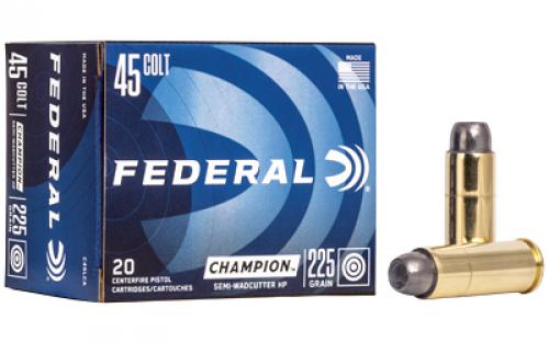 Federal Champion, 45LC, 225 Grain, Semi Wadcutter Hollow Point, 20 Round Box C45LCA