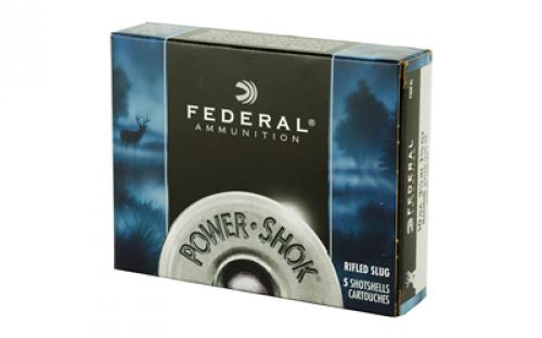 Federal PowerShok Ammunition, 10Ga 3.5", 1.75oz, Rifled Slug Hollow Point,5 Round Box F103FRS