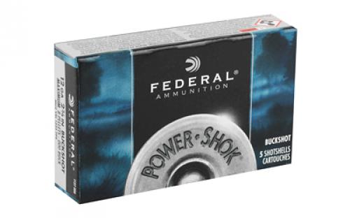 Federal PowerShok, 12 Gauge, 2.75", 000 Buck, 8 Pellets, 5 Round Box F127000