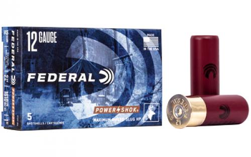 Federal PowerShok, 12 Gauge, 2.75, 1oz., Rifled Hollow Point Slug, 5 Round Box F127RS