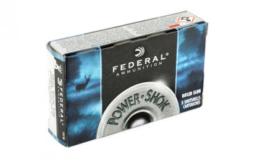 Federal PowerShok, 12 Gauge, 2.75", 1oz., Rifled Hollow Point Slug, 5 Round Box F127RS