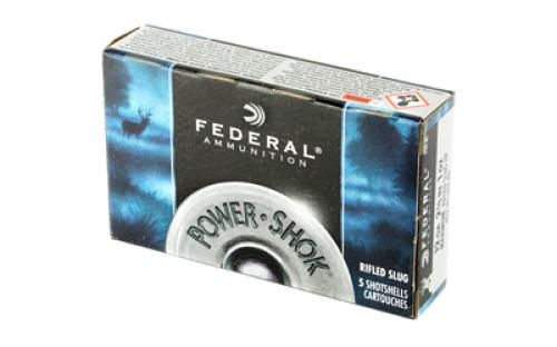 Federal PowerShok, 12 Gauge, 2.75", 1oz., Rifled Hollow Point Slug, 5 Round Box F127RS