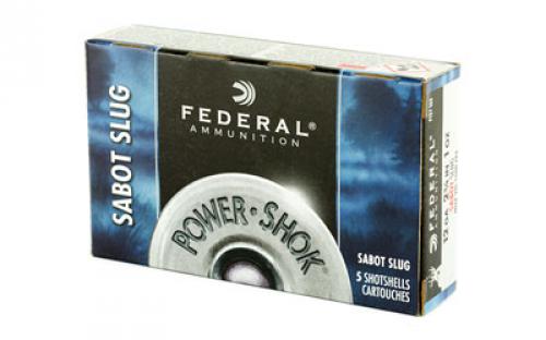 Federal PowerShok, 12 Gauge, 2.75", Max Dram, 1oz, Sabot Slug, Hollow Point,5 Round Box F127SS2