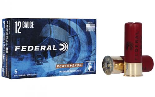 Federal PowerShok, 12 Gauge, 2.75, 00 Buck, 12 Pellets, 5Round Box F13000