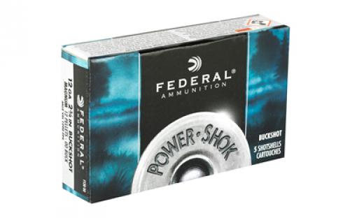 Federal PowerShok, 12 Gauge, 2.75", 00 Buck, 12 Pellets, 5Round Box F13000