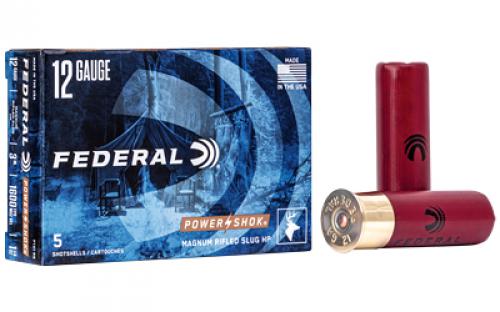 Federal PowerShok, 12 Gauge, 3, Mag Dram, 1.25oz, Rifled Slug, Hollow Point,5 Round Box F131RS